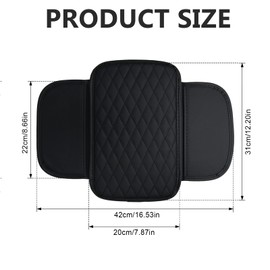 Car Armrest Cushion, Centre Console Car Armrest Protector, Car Accessories Interior with 2 Car Seat Organiser Storage Pockets, Car Interior Accessories for Most Vehicles, SUV, Trucks, Sponge Car