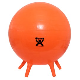 Cando-30-1892 CanDo Non-Slip Inflatable Exercise Ball with Stability Feet for Exercise, Workout, Core Training, Stability, Yoga, Pilates and Balance Training in Gym, Office, Home or Classroom. Orange, 22"(55 cm) each