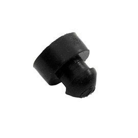 Pkg of 4 - Black Medium-Hard Flexible Plastic Push in Ridged Bumper - Bumper Diameter - 7/16", Bumper Height - 3/16", Fits Hole Size - 1/4"