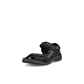 ECCO Men's Yucatan Sport Sandal, Black/Mole/Black Oil Nubuck, 10-10.5