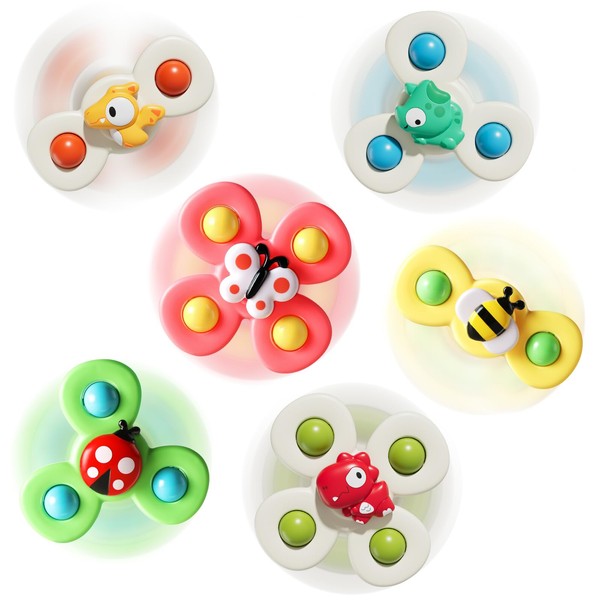 CalfQueen 6 PCS Suction Cup Spinner Toys for Kids Ages