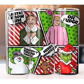 Tumbler Christmas Movies Comic Funny Custom 20oz Tumbler 20 oz Cup Mug Lid Straw Design