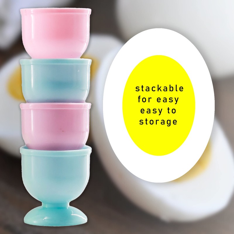 Egg Cups Set of 4, Lightweight Boiled Egg Holders Great