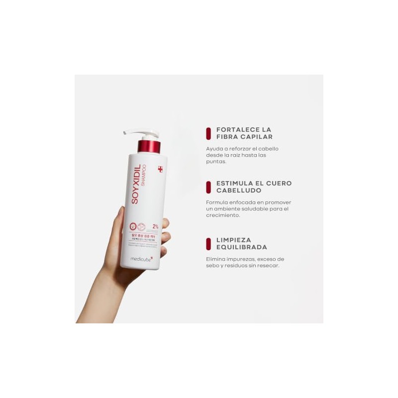 Medicube Soyxidil Shampoo Coreano Cuero Cabelludo Cabello Extracto Soya Biotina