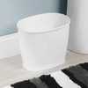 iDesign Small Oval Plastic Bathroom Trash Set of 2-White Waste