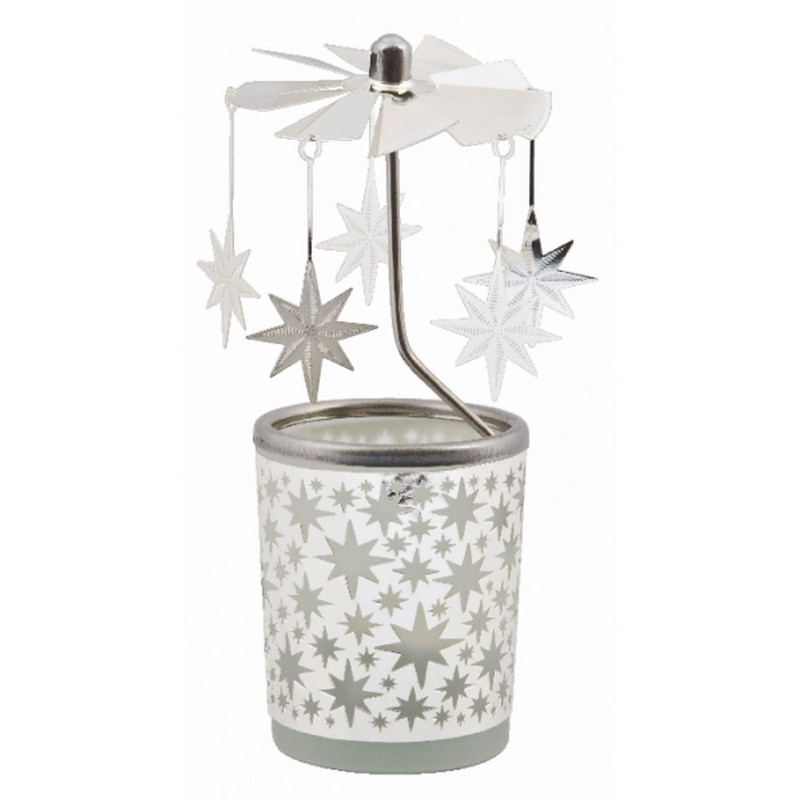 Glass Lantern, Carousel, Stars, 15 cm