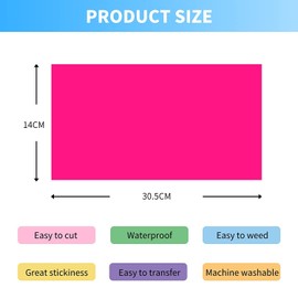 Bocguy 30pcs Smart Iron On for Cricut Joy, 14 cm x 30.5 cm Plotter Film Textile, Heat Transfer Vinyl, Flex Film Rolls for Clothes, Ironing Film, T-Shirts & More Fabrics, DIY Patterns