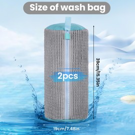Kssvzz 2Pcs Shoe Washing Machine Bag, Trainer Washing Machine Bag with Zipper, Reusable Laundry Shoe Bags, 360° Deep Cleaning Shoe Washing Bags (Grey)