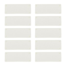 sourcing map 50 Pcs Leather Tags for Handmade Items, 0.79" x 1.97" Leather Labels Embossed Leather Tags with Holes Sewing Labels for Clothing Knitting DIY Jean Bag Shoe Hat, White