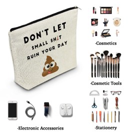 YULUENZE Unusual Prank Presents Funny Poop Inspiring Makeup Bag Toiletry Organizer Pouch with Zipper Poop Presents Birthday Christmas Practical Present Cool Gag Presents for Women Friends BFF