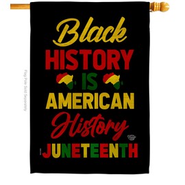 Ornament Collection Black History American House Flag Juneteenth Jubilee Days African Americans Independence Day Small Decorative Gift Yard Banner Double-Sided Made in USA 28 X 40