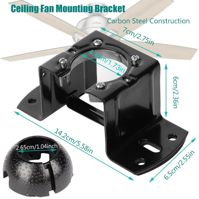 Ceiling Fan Mounting Bracket,AICWIOO Carbon Steel Sloped Cathedral Ceiling Canopy