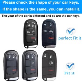 Kirsnda for Jeep Key Fob Cover with keychian,TPU Protection Key Case Compatible with RAM Grand Cherokee Renegade Chrysler Durango Journey Smart Remote Key(Blue,5 Button)