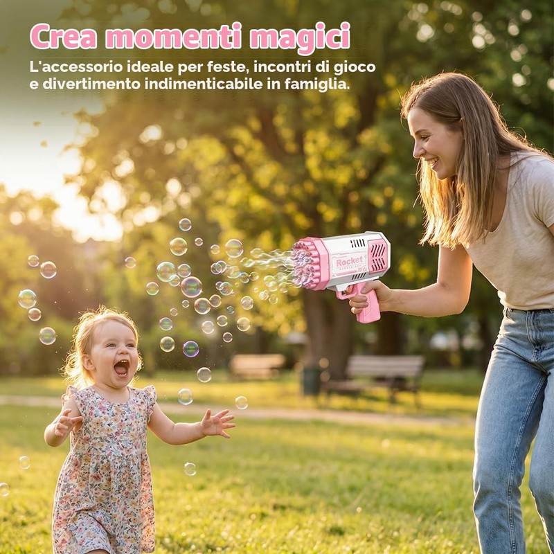 Pistola Bolle di Sapone, Macchina automatica per Bambini, Macchina per