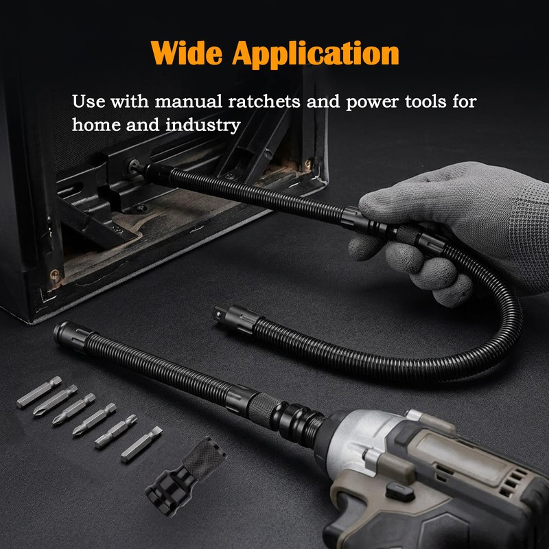 Mosheehdor 1/2" Drive Flexible Socket Extension Set, 10" & 14"