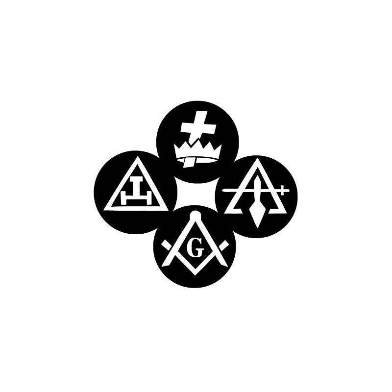 York Rite Masonic Vinyl Decal - [Black][6 Inch]