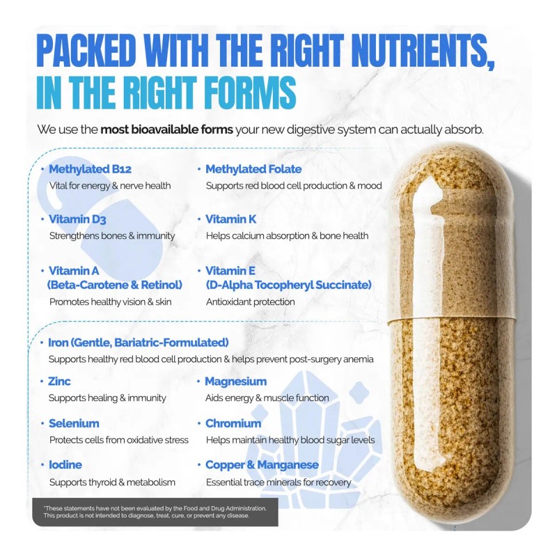 Shiny Leaf Baritrico Multivitamnico Hierro 180 Cpsulas