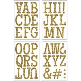S·E·I 9-303-9-306 Classic Glitter Letter Iron-on Transfer, 3 inch (4 Sheets), Gold