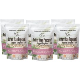 Nature Nate’s Popped Sorghum, Rosemary & Garlic - Sorghum, Keto & Gluten Free, Healthy Snacks, Better Than Popcorn, Made in USA - 5 Ounce (Pack of 6)