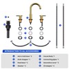 Bathroom Faucets for 3 Hole Sinks, Hurran 8 Inch Brushed