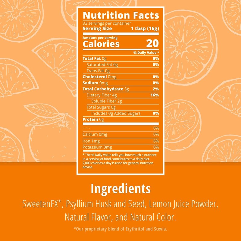 NATURLAX Sugar-Free Psyllium Husk Fiber Powder, Orange Flavored 19 oz