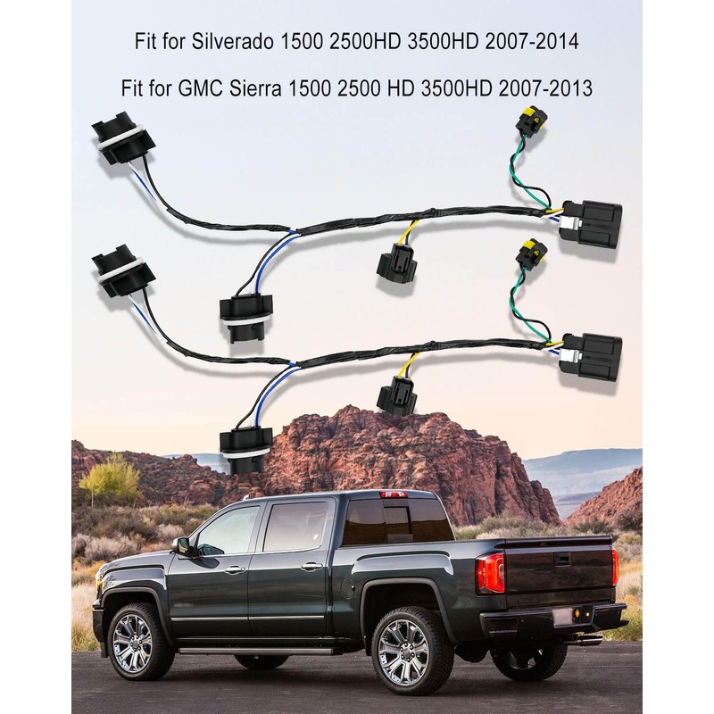 2Pcs Headlight Wiring Harness Assembly Fit for Chevy Silverado GMC