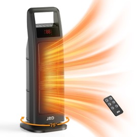 Space Heater Indoor, 1500W PTC Electric Heaters with Thermostat, 75° Oscillation, 1-8H Timer, Ceramic heaters for Indoor use with Remote, Fast Safety Room Heater for Home Bedroom Office