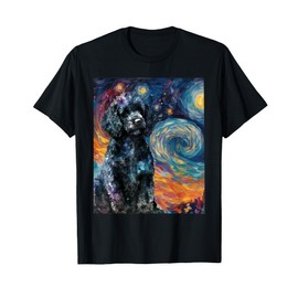 Black Poodle Starry Night - Dog Lover Puppy Pet Owner Men Women Kids T-Shirt