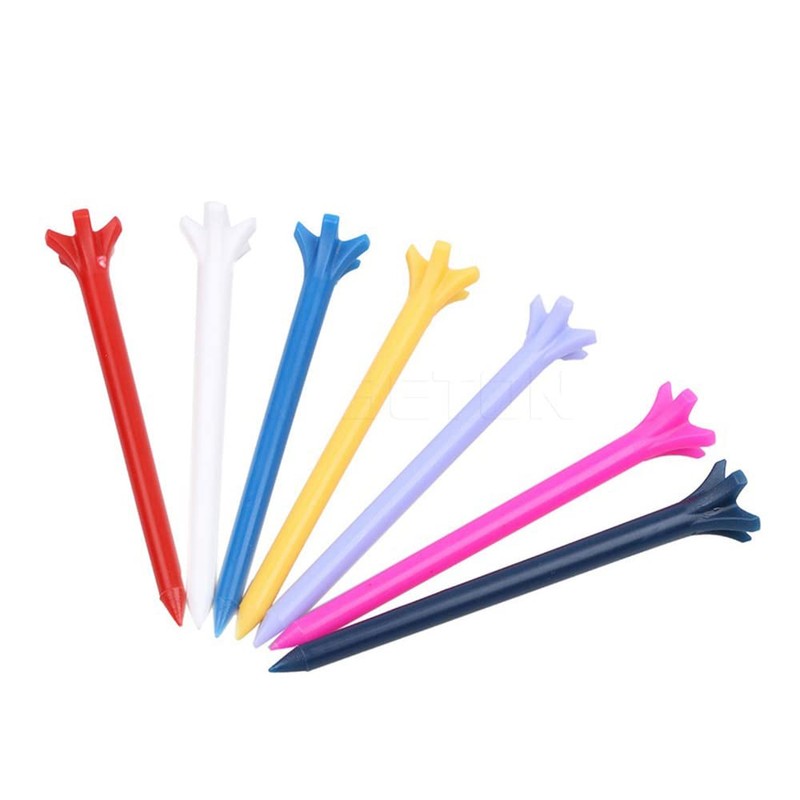 50x Golf Tees Zero Friction 70mm Assorted Colors Plastic Wedge