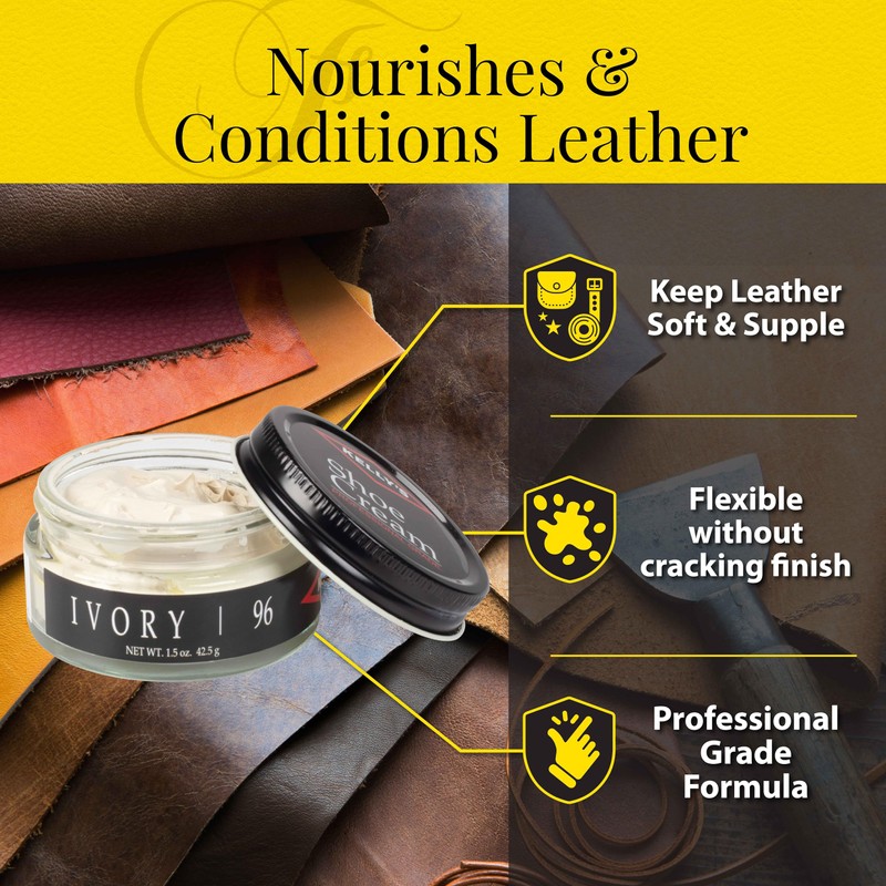 Kelly's Ivory Shoe Polish 1.5 oz - Professional Leather Shoe