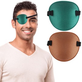 2 Pcs Eye Patch, Medical Eye Patches for Adults Kids Adjustable Eyepatch for Right/Left Eye, Amblyopia Lazy Eye Patch