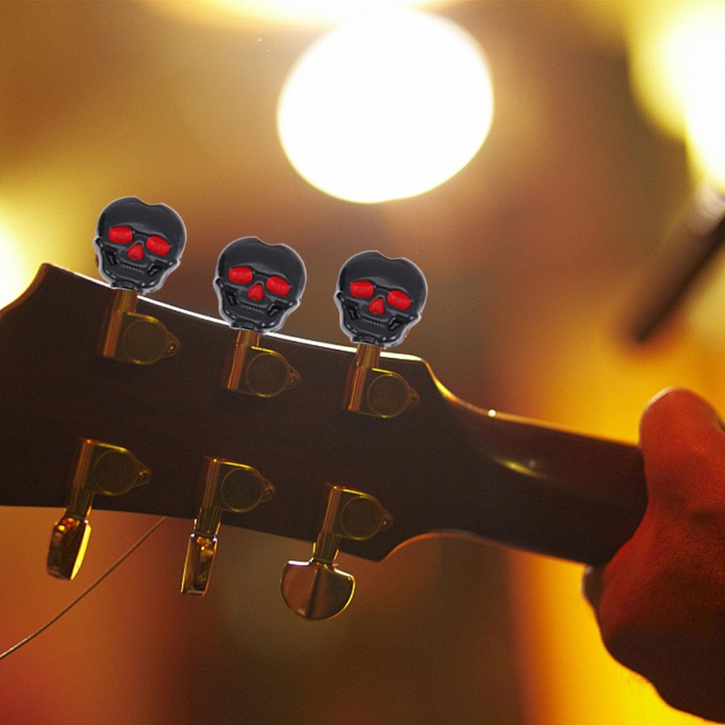 ibasenice Skull Tuning Pegs Cap - 6PCS Plastic Guitar Peg