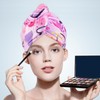 JTMKYO 2 pieces printed hair drying towel, dry hair cap,