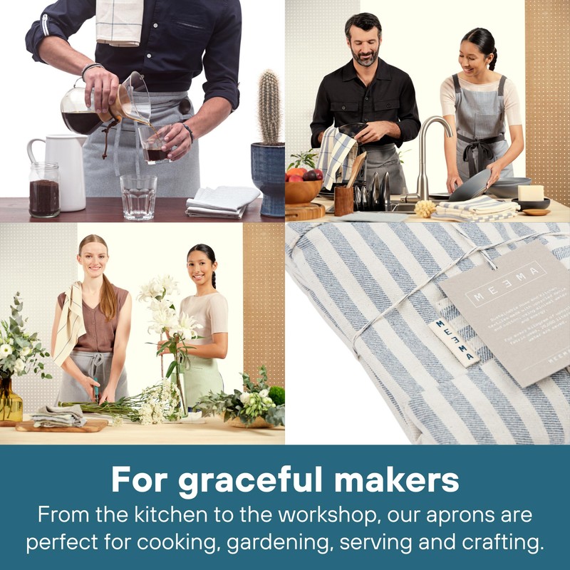 MEEMA Chef Bistro Aprons for Women With Pockets, Utility Loop