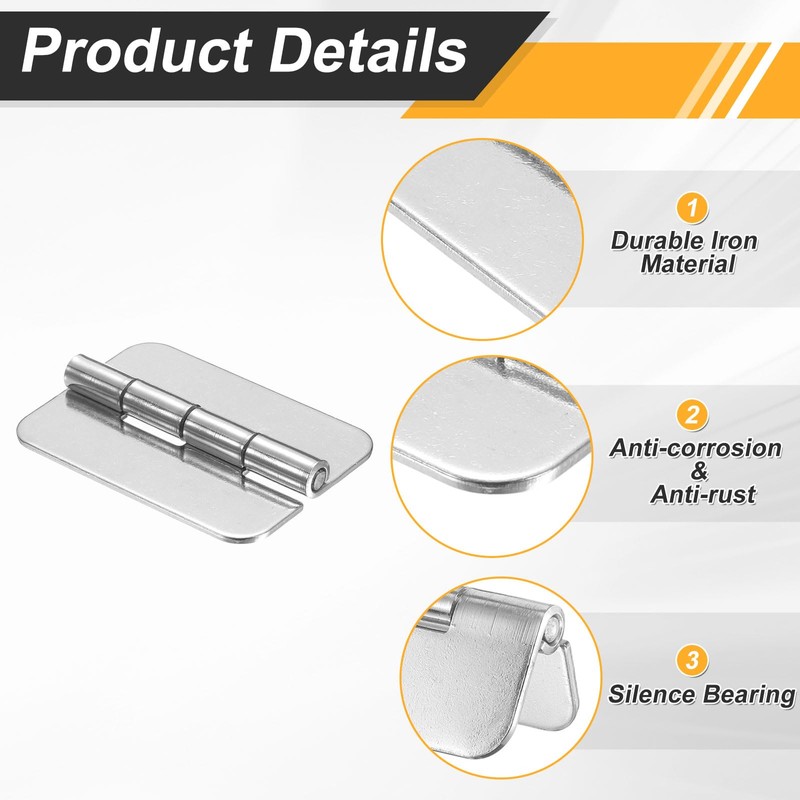 uxcell 2 Pack Heavy Duty Weldable Hinges, 3" x 1.97"