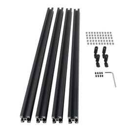 CNCMANS 4PCS 300mm V Slot 2020 Aluminum Extrusion European Standard Anodized Linear Rail Aluminum Profile Extrusion for 3D Printer Parts and CNC DIY (Standard 6.2mm Length 300mm Black)