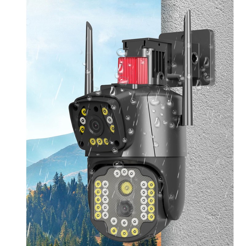 Outdoor Dual Lens Security Camera 1080P Mobile Tracking 360 Degree