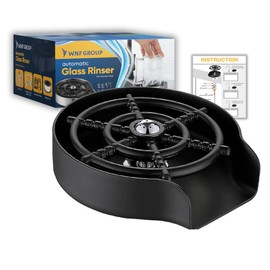 Automatic Glass Rinser for Kitchen Sink, High-Pressure Cup Washer in Black Stainless Steel, 360° Quick Clean for Glasses, Mugs & Bottles, Easy Installation