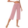 Huukeay 3 Pack Women's Capri Sweatpants, Cozy Wide Legs Cropped
