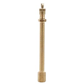 Tire Valve Extension Adaptor POWERTOOL Air Tyre Stem Extender Inflation Straight Bore for Motorcycle, Bike, Mower and Scooter (200mm without Cap, Golden)