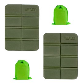 HIUOUIH Foldable Seat Cushion, Outdoor Cushion, Pack of 2, Waterproof Playground Mat, Hiking, Stadium, Thermal Seat Mat, Seat Mat, On the Go for Garden, Hiking, Camping, Picnic, Hiking, Military Green