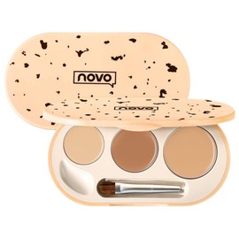 Erinde Concealer, Palette, 3 Colors, Dark Eraser, Popular, Spot Cover, Eye Eye Concealer, Teardrop Bag, Concealer, Brush Included, High Cover, 02# Natural Beige