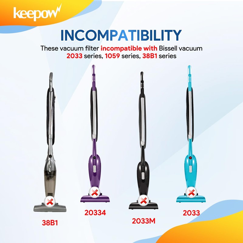 KEEPOW 2030 Vacuum Filters Fit for Bissell Featherweight Vacuum 2030,