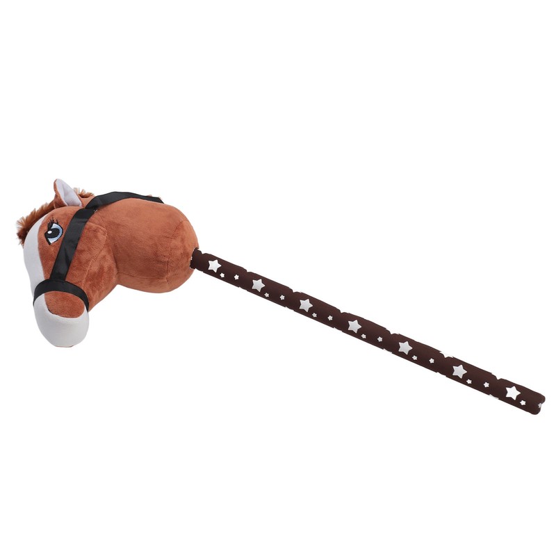 70cm Height Plush Horse Stick Toy Cute Expression 2 Sound