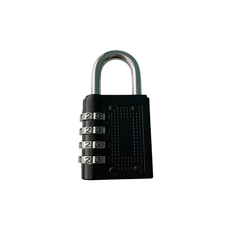 Padlock 4 Digit Combination Lock Security Home - Black