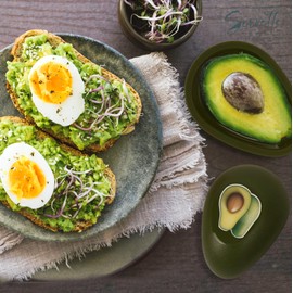 Servette Home Food Keeper Storage Container with Lid, Food Saver for Fresh Avocados, Red Onions, and Garlic, BPA Free (Avocado)