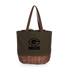 PICNIC TIME Green Bay Packers Coronado Canvas and Willow Basket Tote