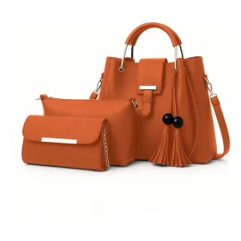 Conjunto De 3 Bolsos De Lujo Para Mujer, Gran Capacidad Color Marrón