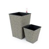 ROCKRAIN 2-Pack Smart Self-Watering Planters: Hand Woven Wicker Square Pots