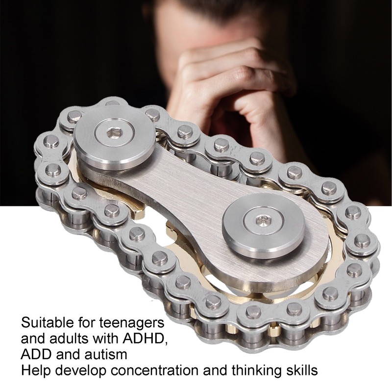 Stainless Steel Fidget Sprocket Toy Children Gears Linkage Bike Chain